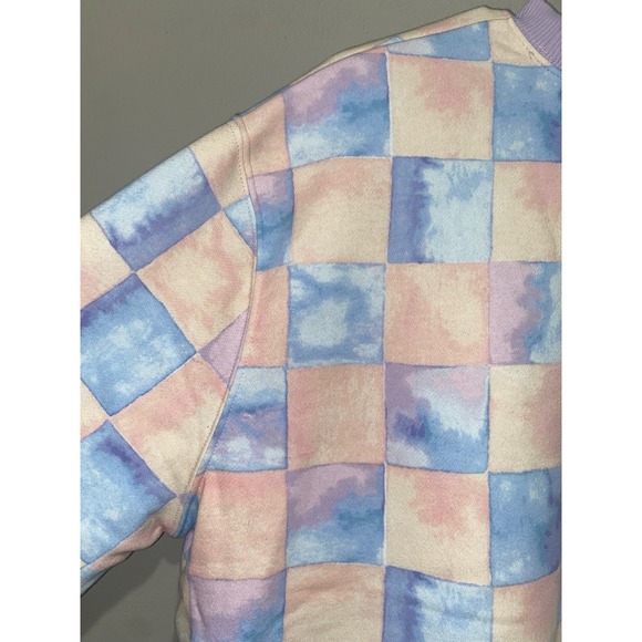 NWT Wild Fable Pink Blue Checkerboard Pattern Sweatshirt,‎ Small - Picture 5 of 5